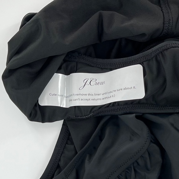 J. Crew Womens Draped Blouson One Piece Swimsuit Size 24 Black Floaty Fit Halter - Picture 8 of 13